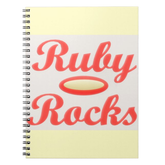 CUADERNO NOTEPAD ROJO Y CREMA DE RUBY ROCKS (Frente)