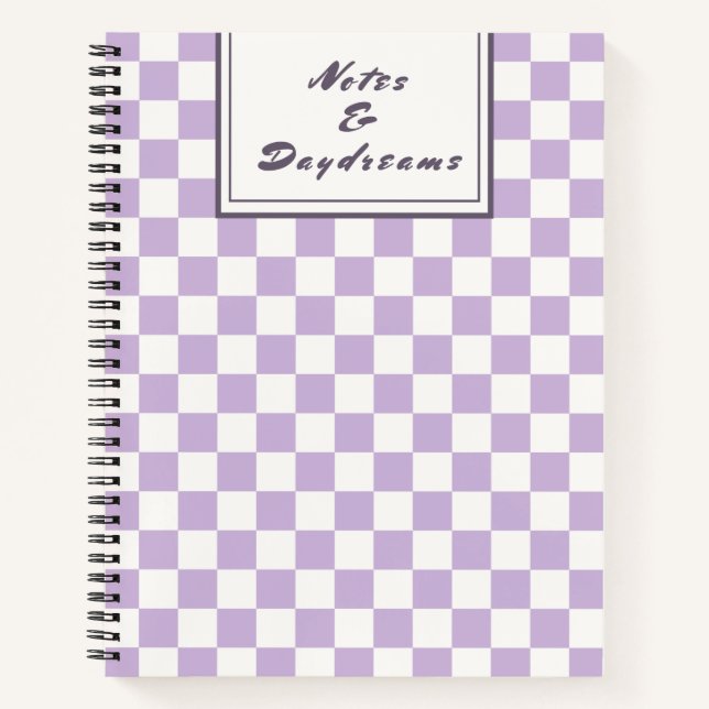 Cuaderno Notes & Daydreams | Lavender Coquette Check (Anverso)