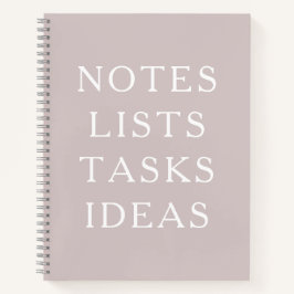 Cuaderno Notes Lists Tasks Ideas Minimal Spiral Notebook