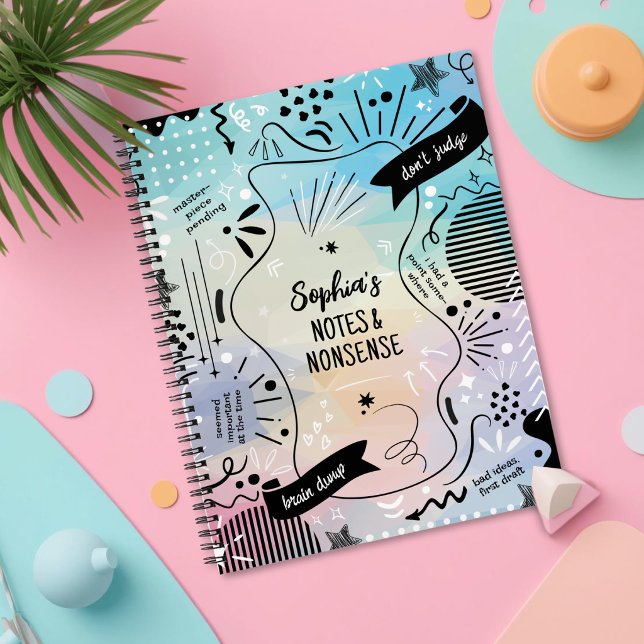 Cuaderno Notes & Nonsense Notebook, Funny Doodle Journal (Fun Personalized Notebook )