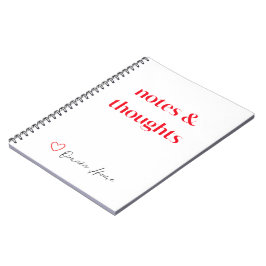 Cuaderno Notes & Thoughts Minimal Typography