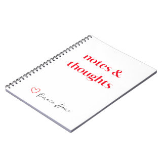 Cuaderno Notes & Thoughts Minimal Typography