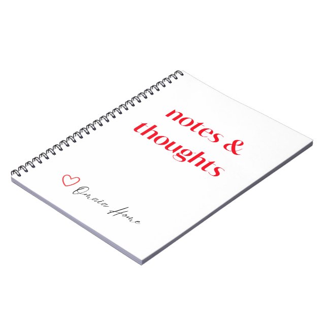 Cuaderno Notes & Thoughts Minimal Typography (Lado Izquierdo)