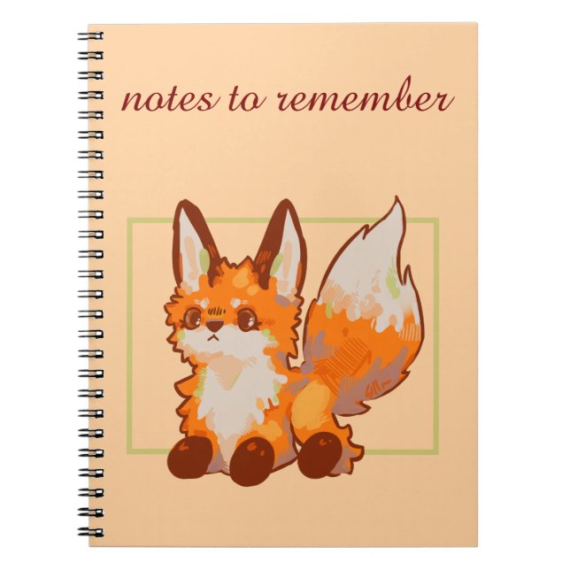 Cuaderno Notes to remember, Fox, vosje (Frente)