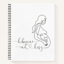 Cuaderno Notizblock Hebamme mit Herz
