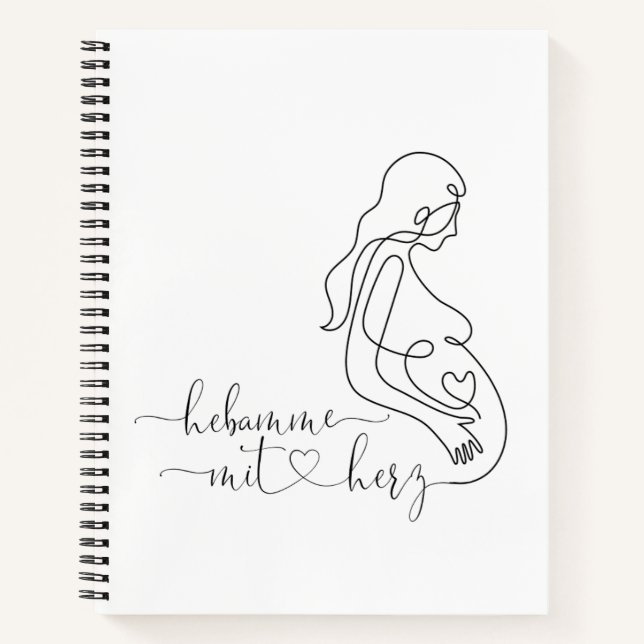 Cuaderno Notizblock Hebamme mit Herz (Anverso)