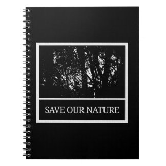 Cuaderno Notizbuch in schwarz/weiß - Thema Naturschutz