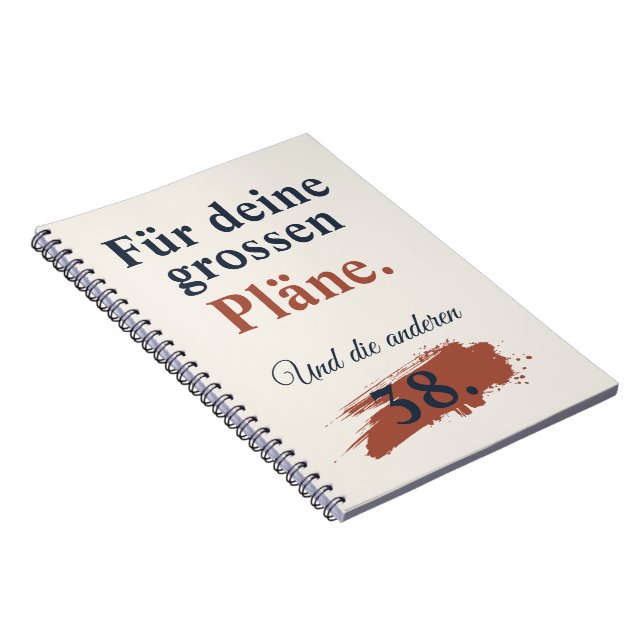 Cuaderno Notizbuch mit Spruch: Grosse Pläne und ... (Lado Derecho)