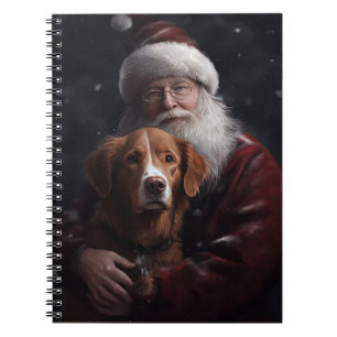 Cuaderno Nova Scotia Duck Toller Con Santa Claus Festividad