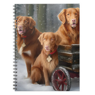 Cuaderno Nova Scotia Duck Toller Retriever Nieve Trineo