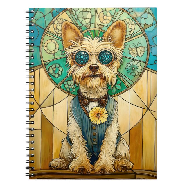 Cuaderno Novedad Cute Whimsical Steampunk Yorkie Dog Y7 (Frente)