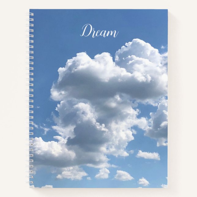 Cuaderno Novedades de nubes blancas onduladas foto portátil (Anverso)