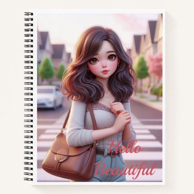 Cuaderno Novedades espirales Hola bella dama (Anverso)