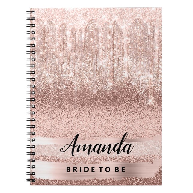 Cuaderno Novia a ser Rosa Drips Artista de maquillaje Dulce (Frente)
