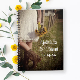 Cuaderno Novia, boots de vaquero y Boda del Rancho de giras