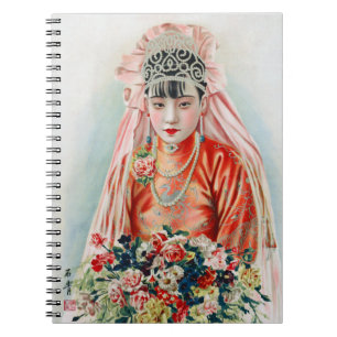 Cuaderno Novia de rojo en una boda china en Shanghái