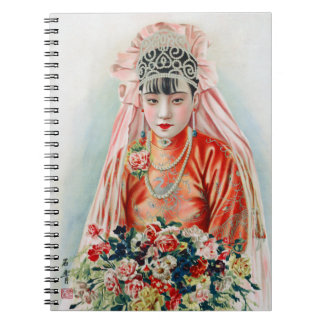 Cuaderno Novia de rojo en una boda china en Shanghái