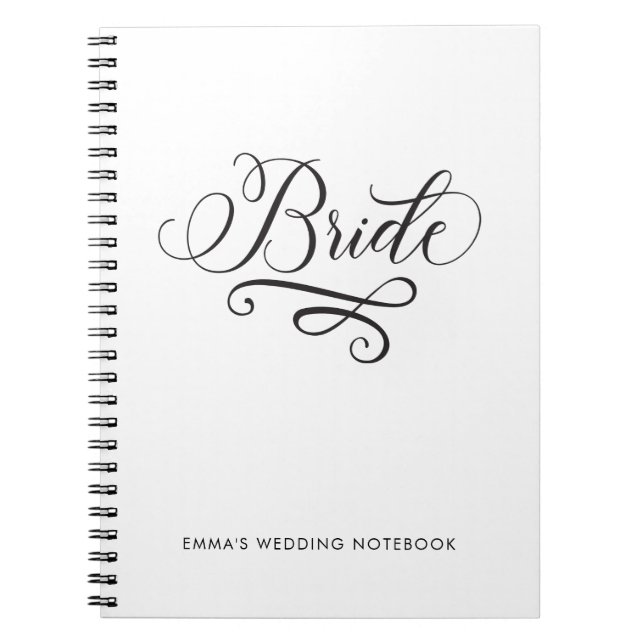 Cuaderno Novia elegante Novia Negra y Boda Blanca Novia ser (Frente)