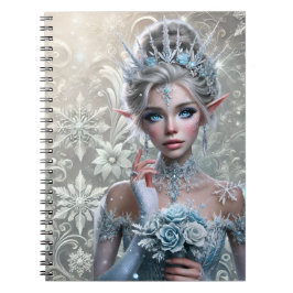 Cuaderno Novia Hada Invernal Retrato de Fantasía Encantada 