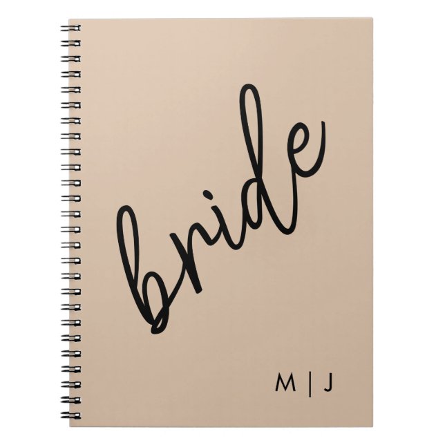 Cuaderno Novia moderna | Beige + guión negro (Frente)