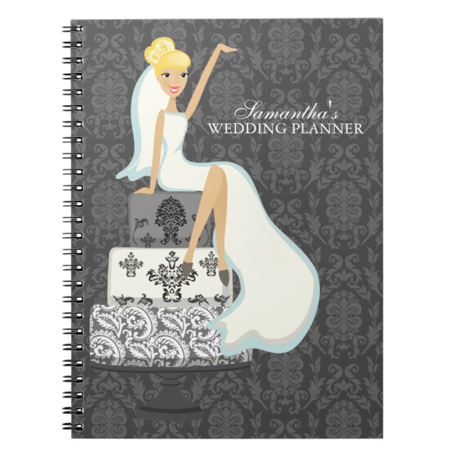 Cuaderno Novia rubia en el pastel de bodas (Frente)