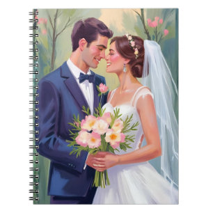 Cuaderno Novia y Novio Acuarela de recién casados