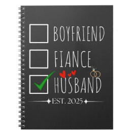 Cuaderno Novio Fiancé Husband Est. 2025 Acabo De Casarse