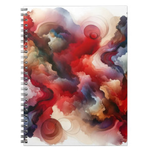 Cuaderno Nube acuarela de abstración de humos rojos de Garn