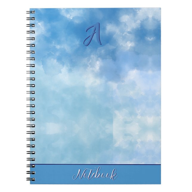 Cuaderno Nube de acuarela de cielo azul suave (Frente)