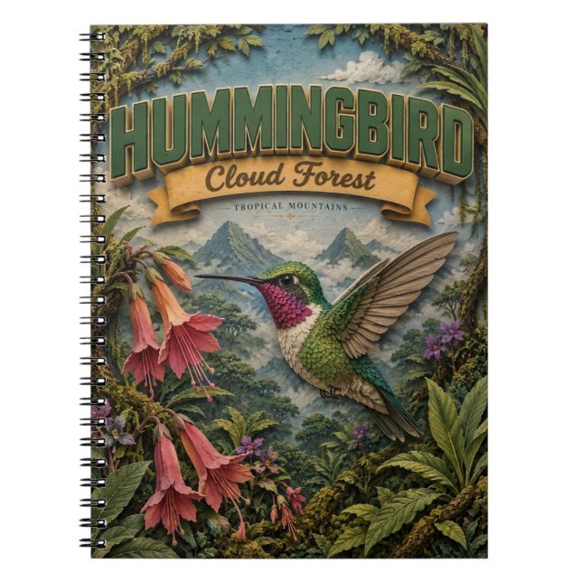Cuaderno Nube de bosque de colibrí POPCUT (Frente)