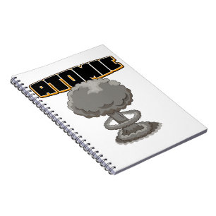 Cuaderno Nube de hongo atómico de dibujos animados linda