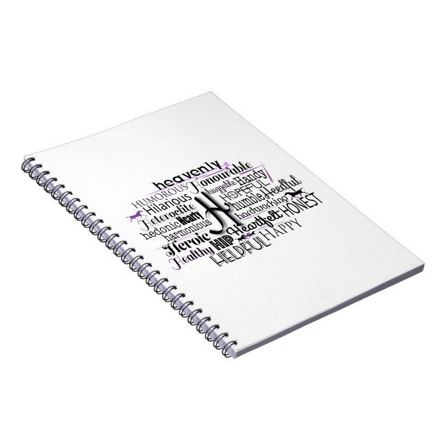 Cuaderno Nube de palabras adjetiva que comienza con la letr (Lado Derecho)