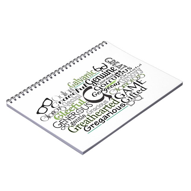 Cuaderno Nube de palabras adjetiva que comienza con la letr (Lado Izquierdo)