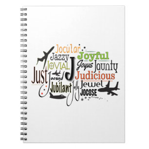 Cuaderno Nube de palabras adjetiva que comienza con letra J