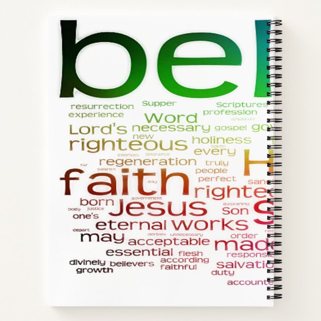 Cuaderno nube de palabras cristiana (Reverso)