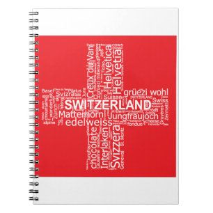 Cuaderno Nube de palabras de bandera de Suiza