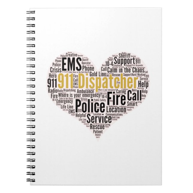 Cuaderno Nube de Word de Dispatcher 911 (Frente)