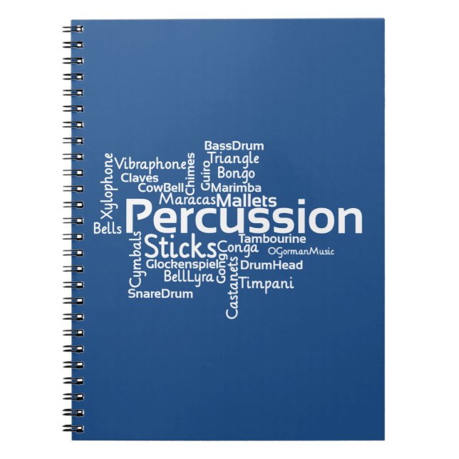 Cuaderno Nube de Word de Percusión (Frente)
