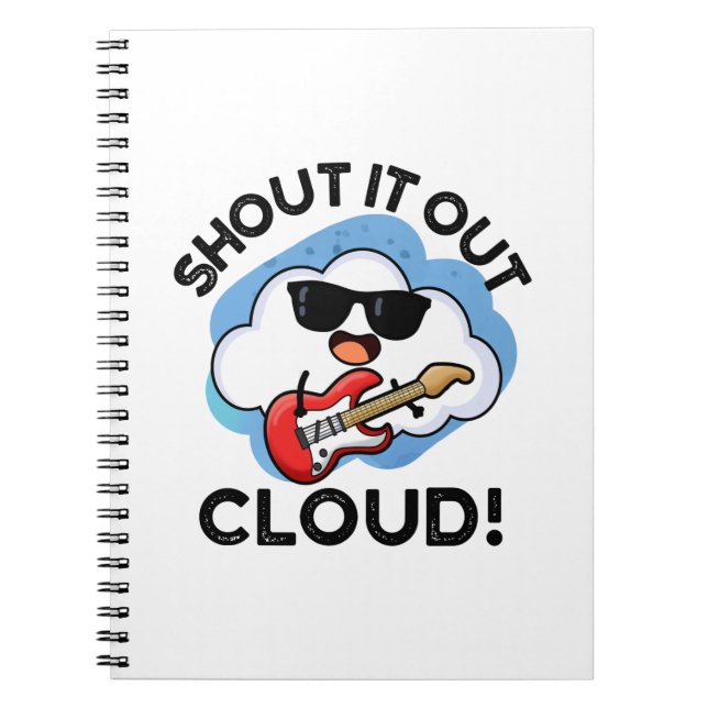 Cuaderno Nube Divertida de Música Pun Grita  (Frente)