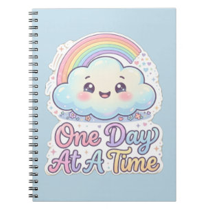Cuaderno Nube Kawaii Adorable Arcoíris Un Día a la Vez