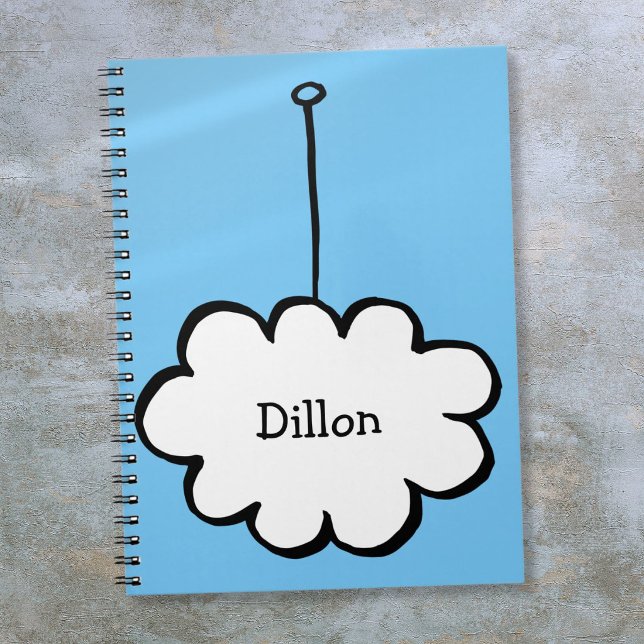 Cuaderno Nube Personalizada Adorable en una Cuerda (Personalized Cute Cloud on a String Notebook)