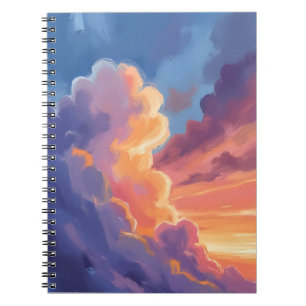 Cuaderno Nubes al Atardecer Pintura del Cielo al Acuarela