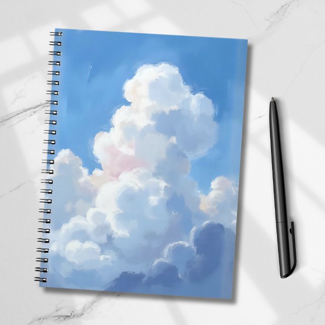 Cuaderno Nubes Blancas Cielo Azul Hermoso Acuarela (Subido por el creador)