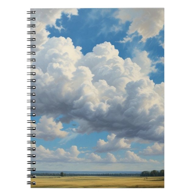 Cuaderno Nubes blancas y cielo azul despejado (Frente)
