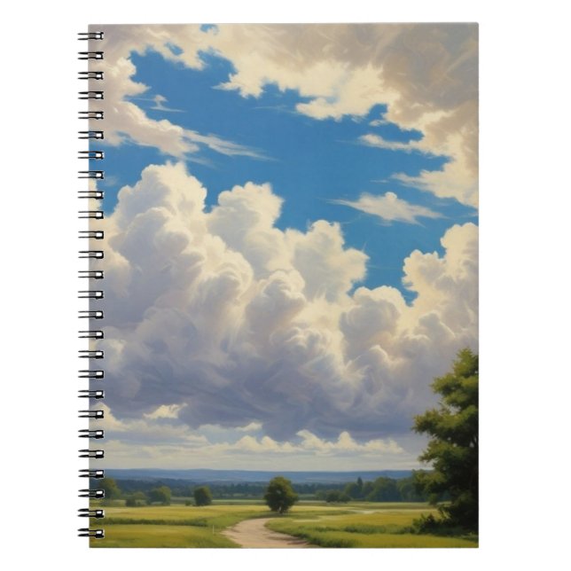 Cuaderno Nubes blancas y cielo azul despejado (Frente)