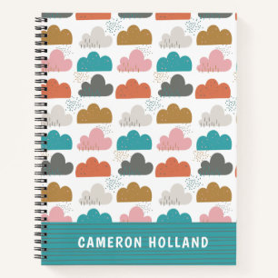 Cuaderno Nubes Coloridas Lindas Personalizadas Rosa Turques