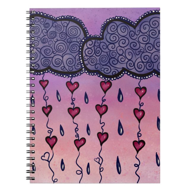 Cuaderno Nubes, corazones y gotas de lluvia (Frente)