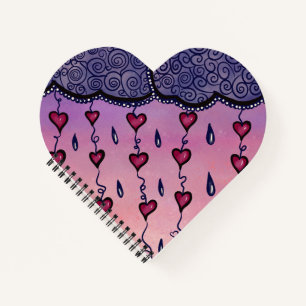 Cuaderno Nubes, corazones y gotas de lluvia