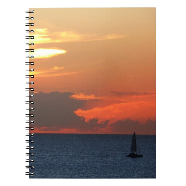 Cuaderno Nubes de atardecer y navegación marítima (Frente)