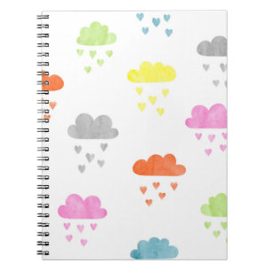 Cuaderno Nubes de ensueño: Lluvia en el corazón acuarela